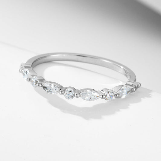 Half Eternity Wedding Band in sterling silver Shine of Diamond
