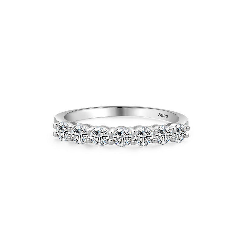 Round Cut Multi-color Sterling Silver Band Carly Jewelry