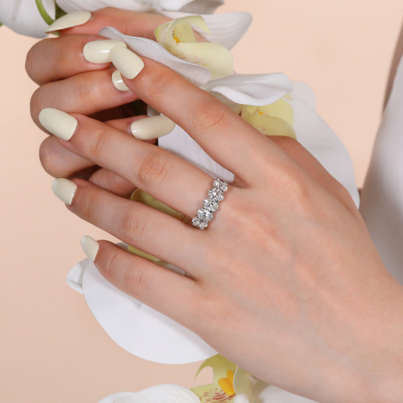 2.5 Ct Oval Cut Moissanite White Gold Band Carly Jewelry