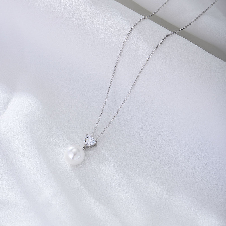 Sterling Silver Pearl Necklace For Mom Carly Jewelry