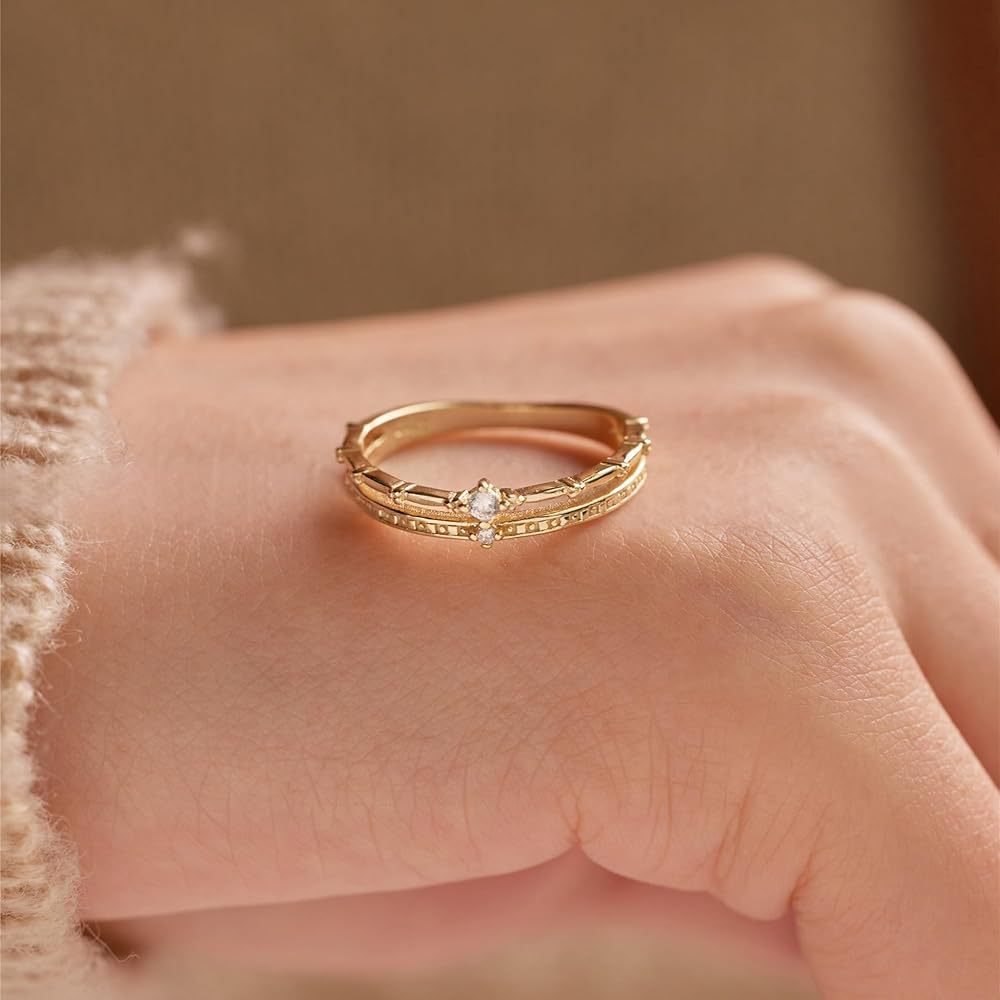Double-layer Design 14K Gold Plated Band Carly Jewelry