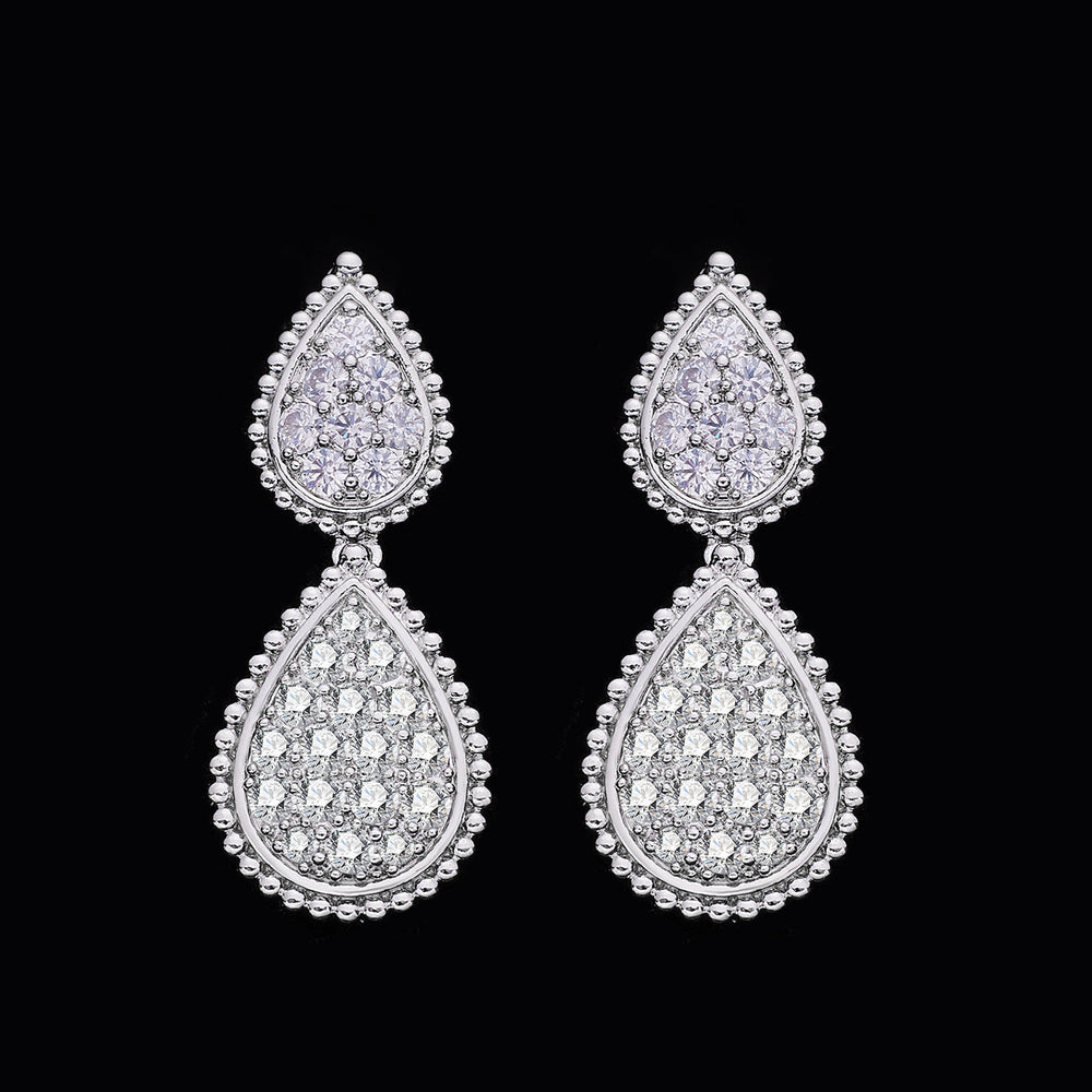 4 Pcs Jewelry Set Popular Accessories for Parties and Banquets Shine of Diamond