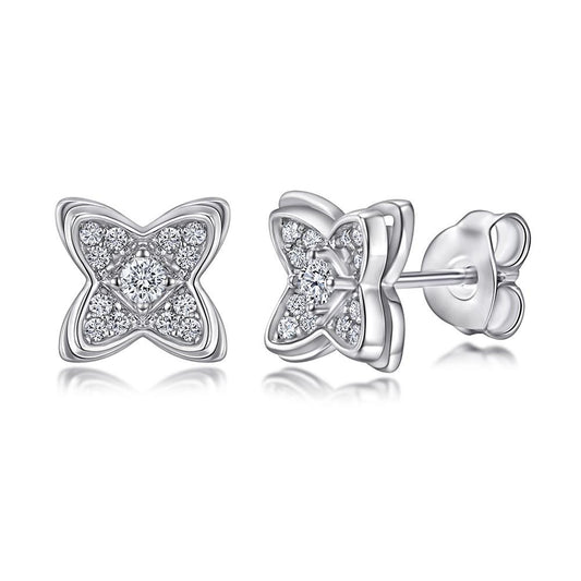Four Leaves Clover Stud Earrings Shineofidamond