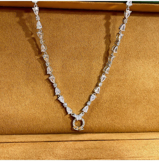 Abstract Arrangement Multi Cut Tennis Necklace For Women shine of diamond