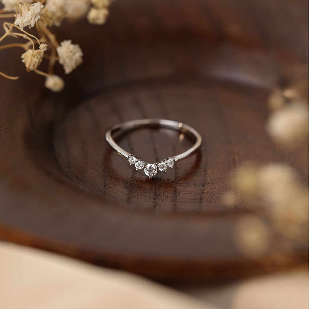 Simple Crown Design Sterling Silver Band Carly Jewelry