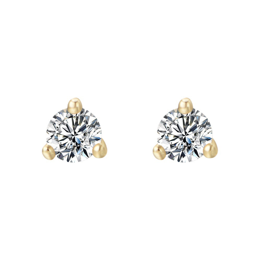 3 Prog Stud Earrings in Sterling Silver Shine of Diamond