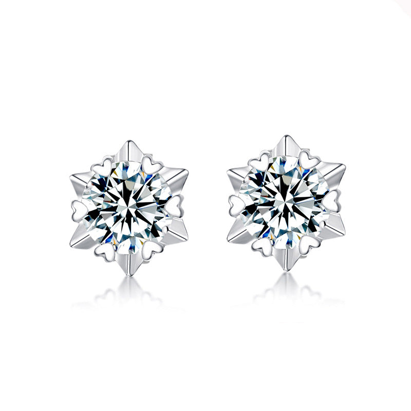 Exquisite Moissanite Stud Earrings In Sterling Silver shine of diamond