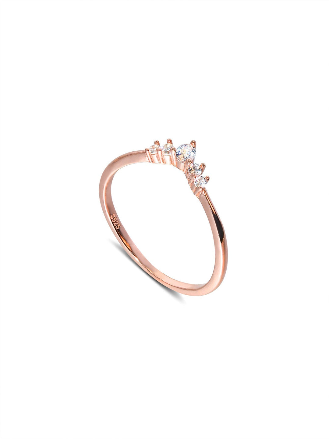 Simple Crown Design Sterling Silver Band Carly Jewelry