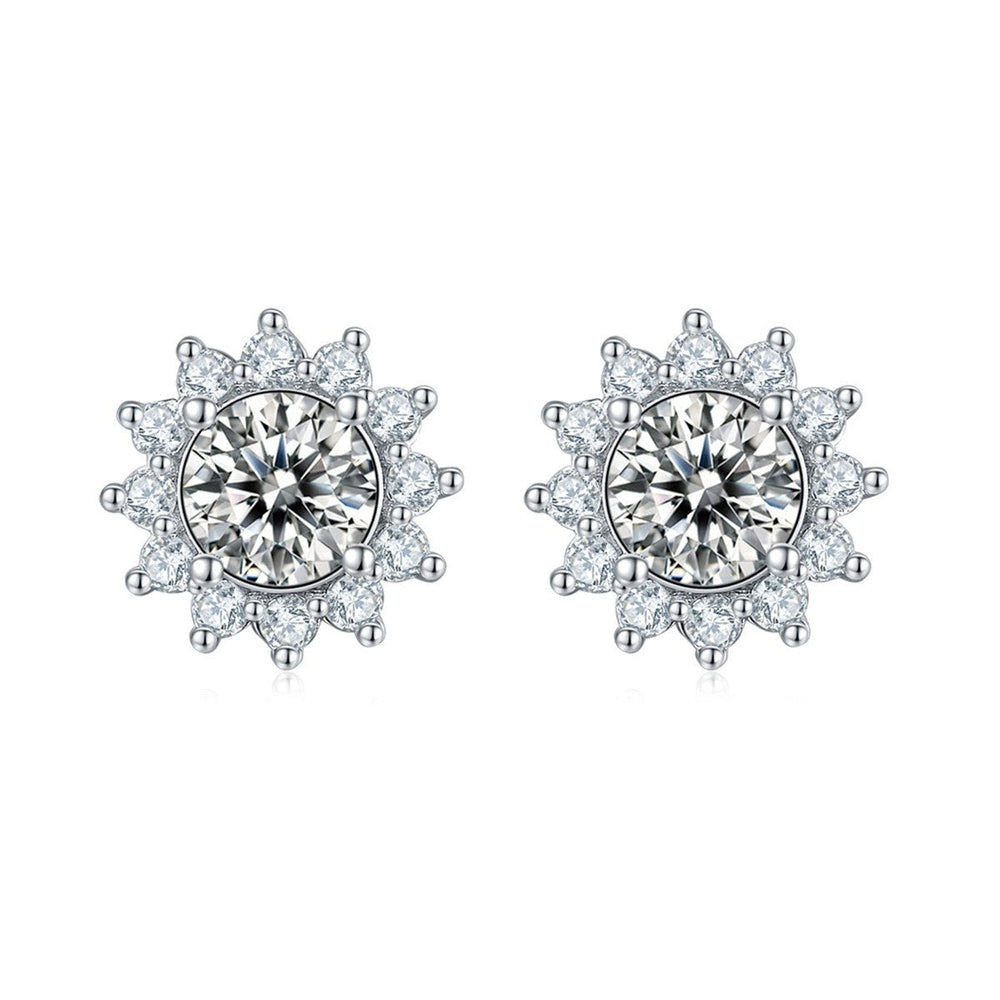 Sunflower Design Stud Earrings Shineofidamond