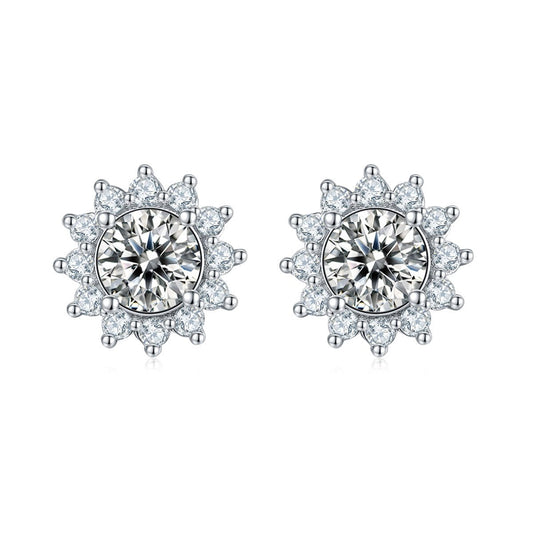 Sunflower Design Stud Earrings Shineofidamond
