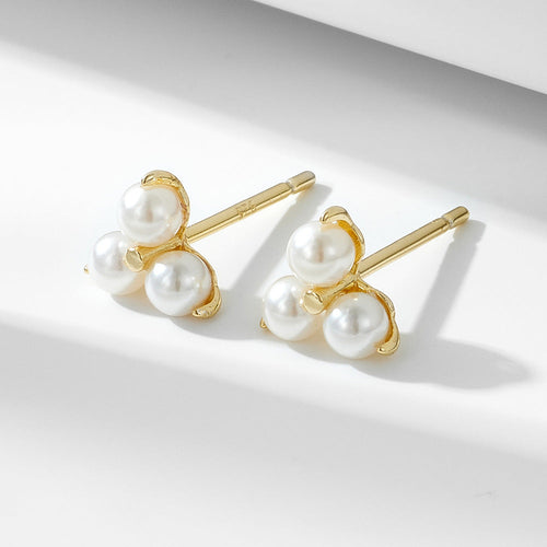 Unique Design Pearls Stud Earrings Carly Jewelry
