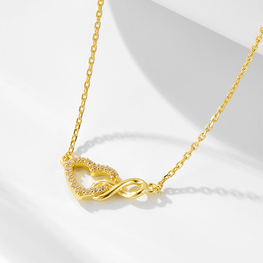 Heart and Infinity Design Silver Necklace Carly Jewelry
