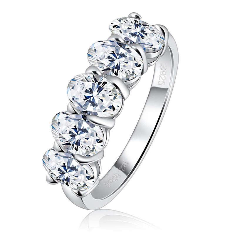 2.5 Ct Oval Cut Moissanite White Gold Band Carly Jewelry