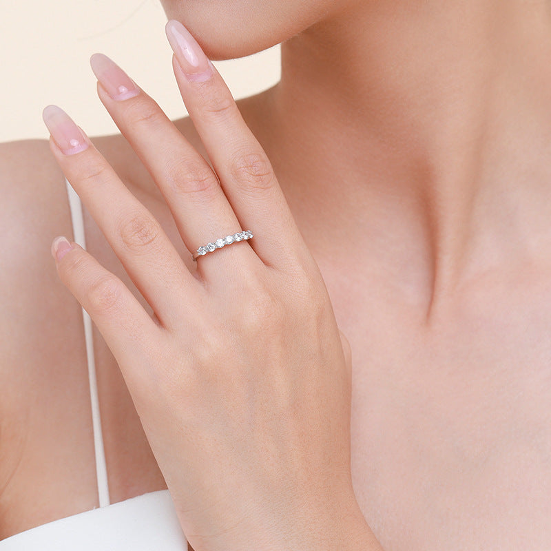 Round Cut Multi-color Sterling Silver Band Carly Jewelry