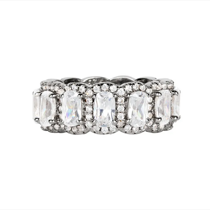 5PCS Stunning Wedding Band Set In Sterling Silver Shineofdiamond