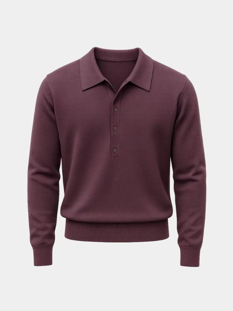 Old Money Knit Polo Pullover - Casa  Laro CASA LARO