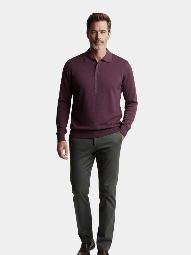 Old Money Knit Polo Pullover - Casa  Laro CASA LARO
