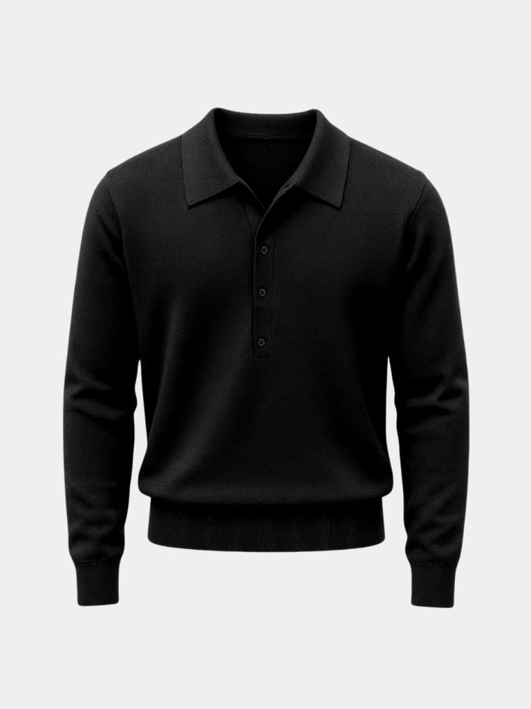 Old Money Knit Polo Pullover - Casa  Laro CASA LARO