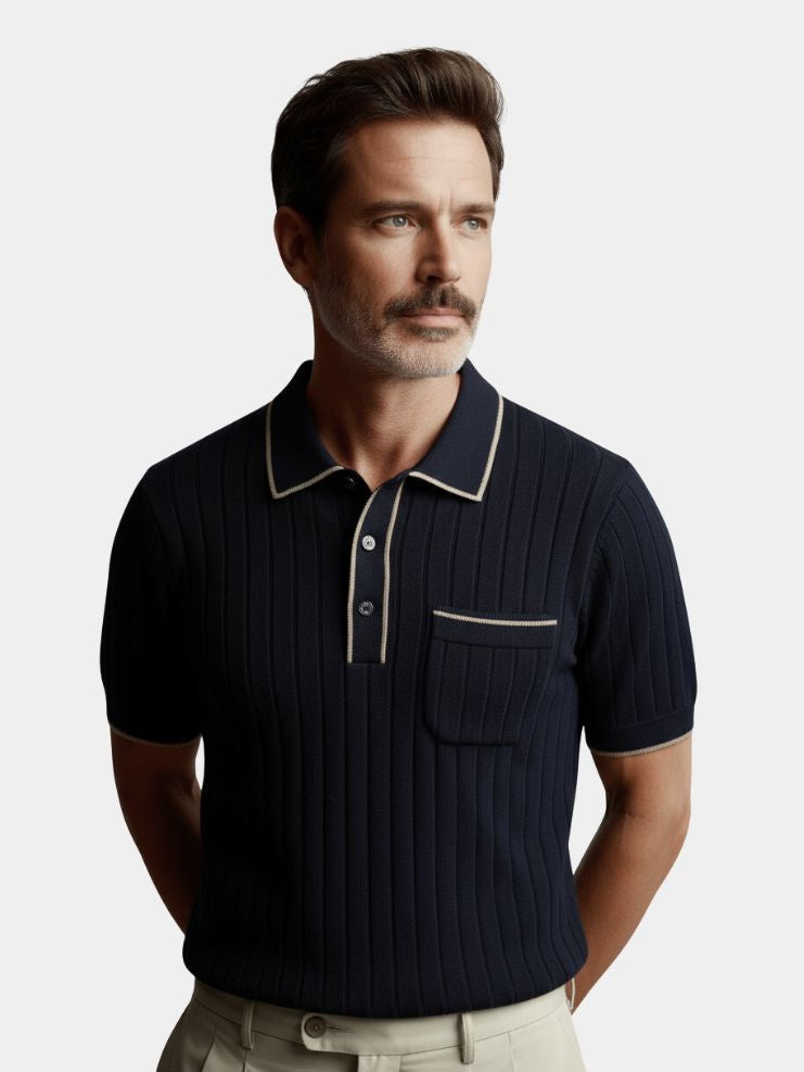Old Money Knit Polo Shirt - Casa  Laro CASA LARO