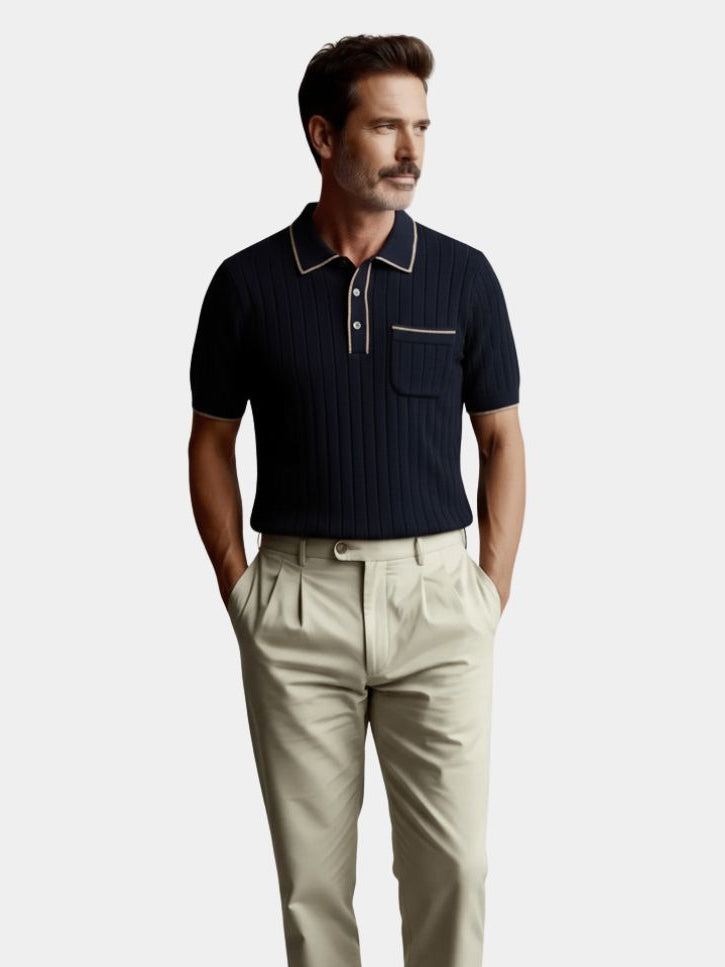 Old Money Knit Polo Shirt - Casa  Laro CASA LARO