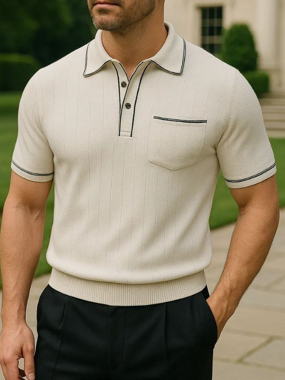 Old Money Knit Polo Shirt - Casa  Laro CASA LARO