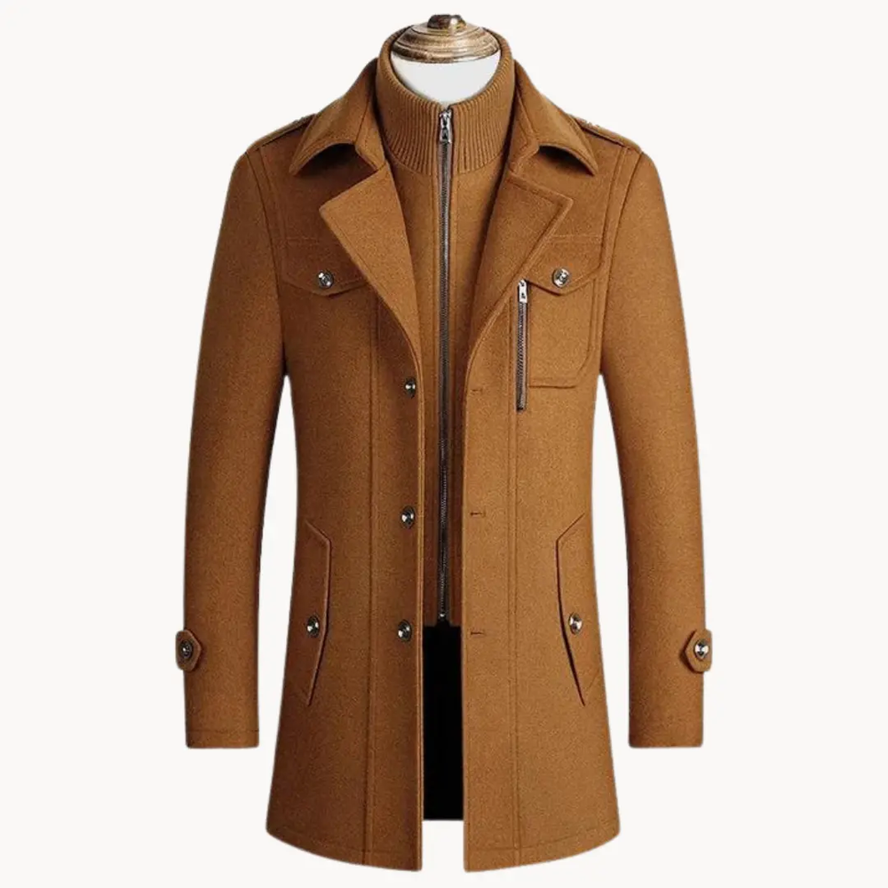 Olive Green Longline - Coat CASA LARO