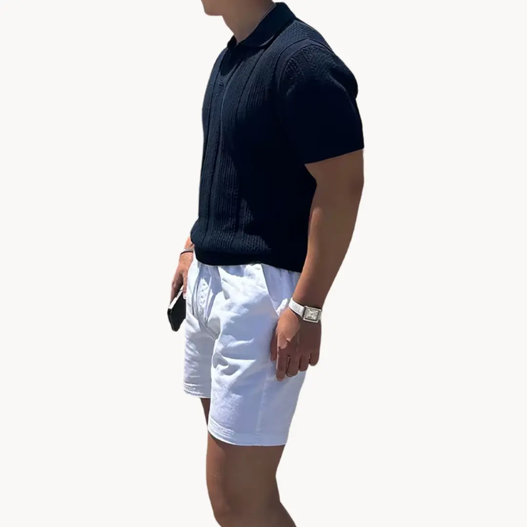 Open Collar Sheer Mesh - T-Shirt CASA LARO