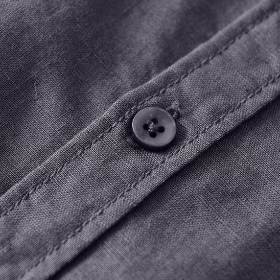 Cotton-Linen Blend Button-Up - Shirt