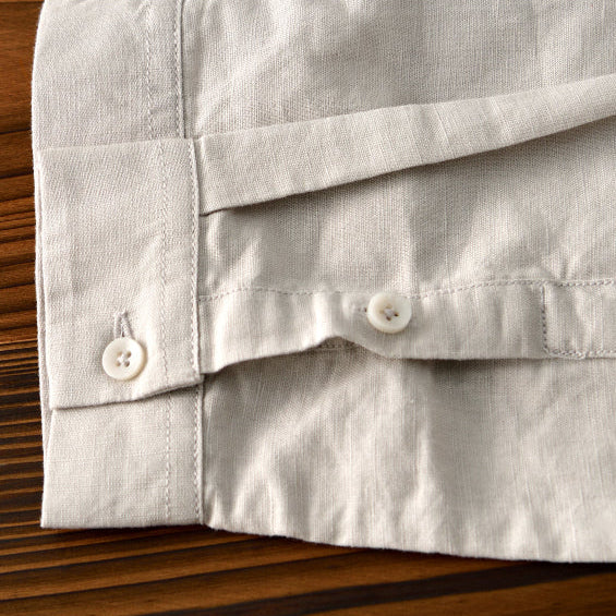 Cotton-Linen Blend Button-Up - Shirt
