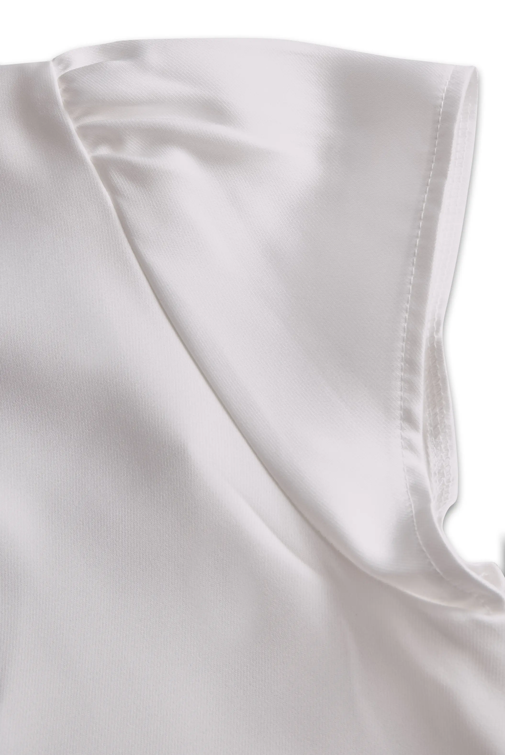 Pleated High-Neck Satin Long-Sleeve Officewear - Blouse CASA LARO