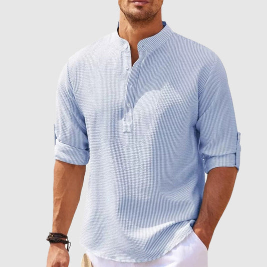 Positano Linen Henley - T-Shirt CASA LARO
