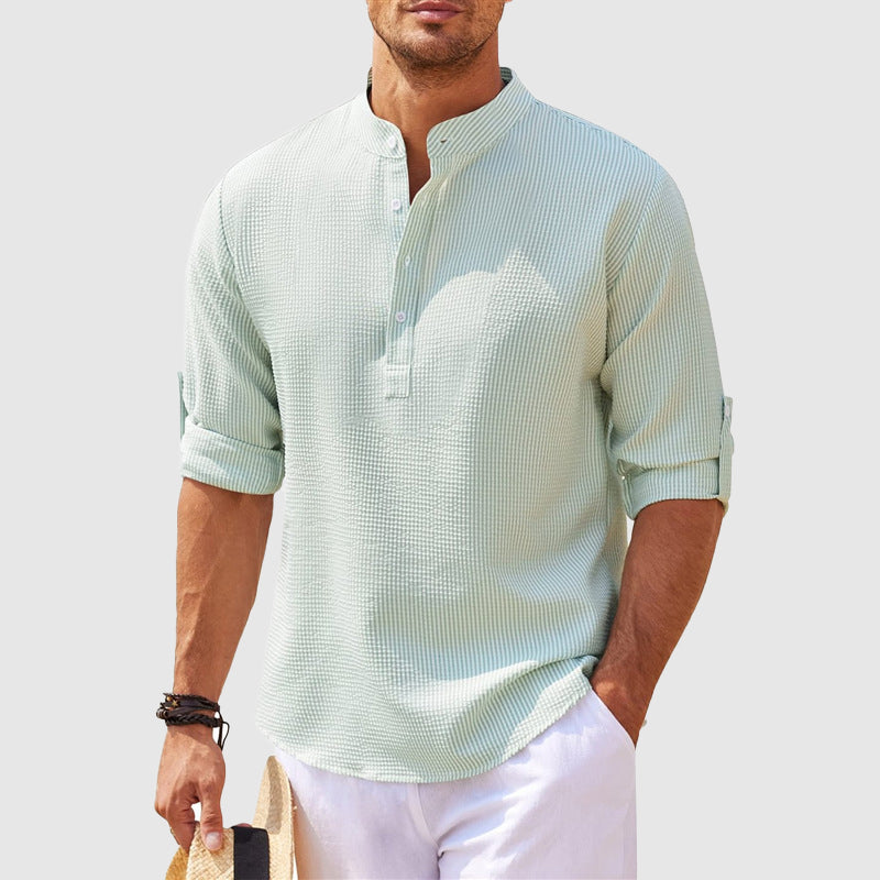 Positano Linen Henley - T-Shirt CASA LARO