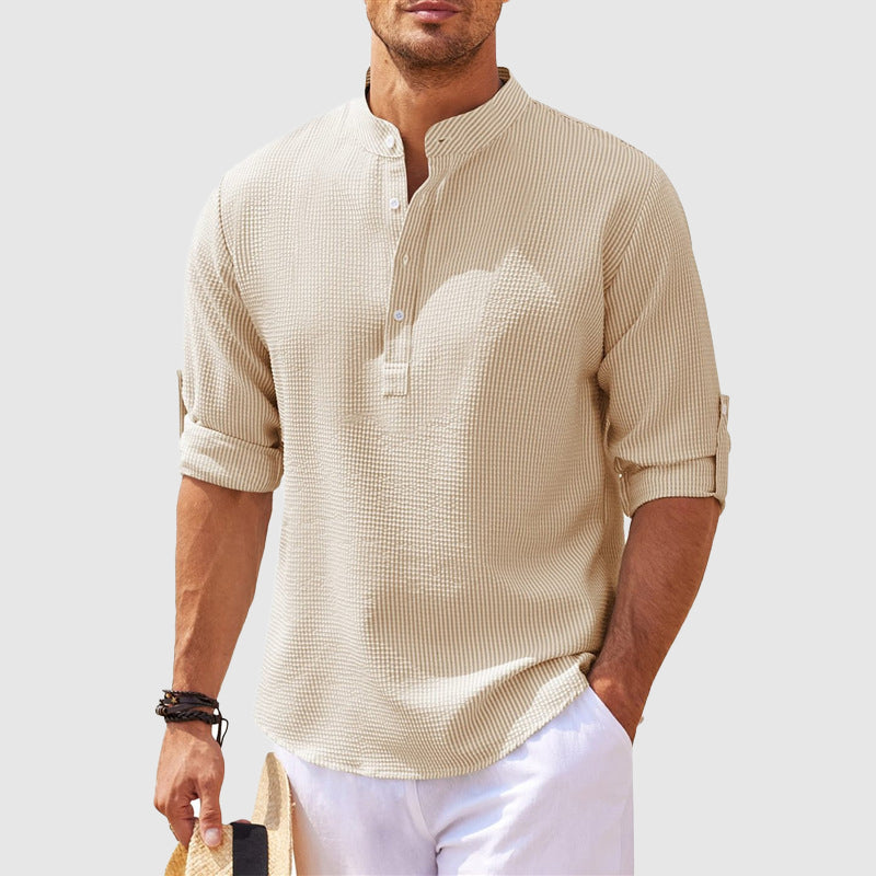 Positano Linen Henley - T-Shirt CASA LARO