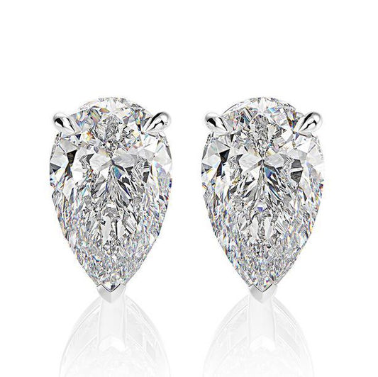 Pear Cut Stud Earrings in Sterling Silver Shineofidamond