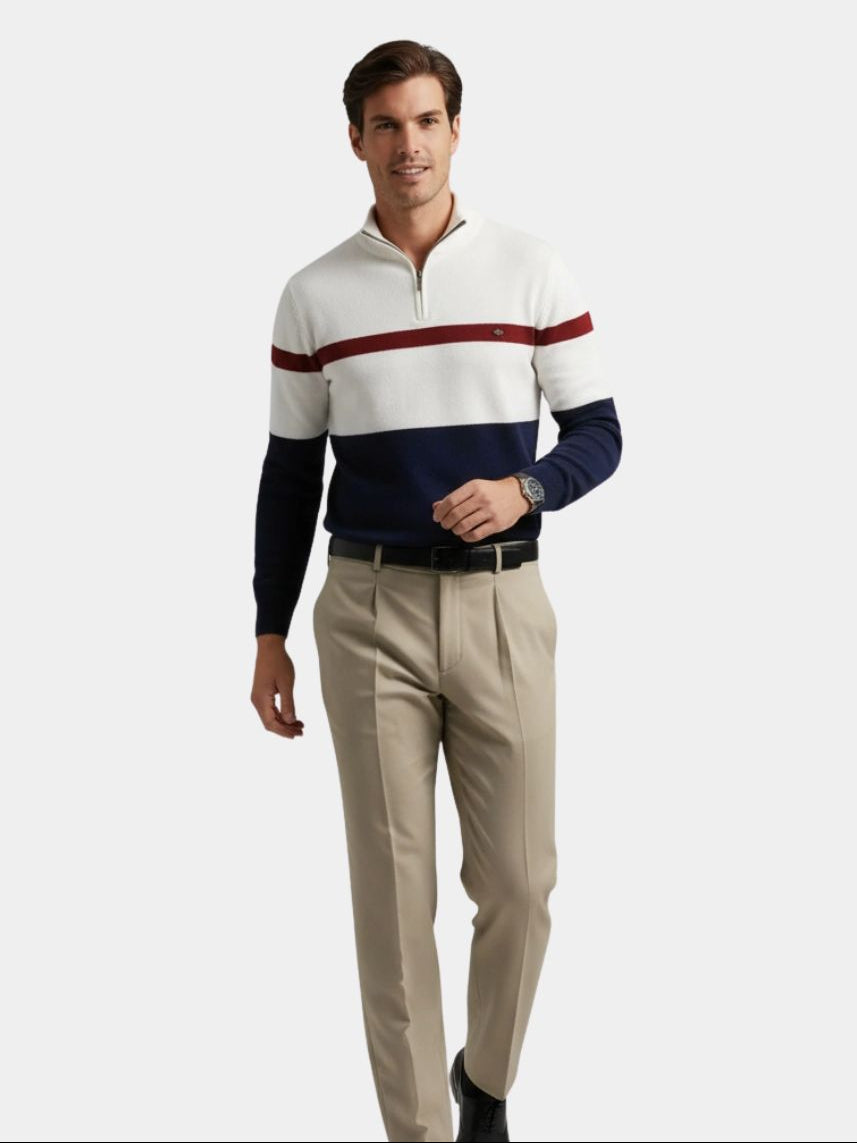 Quarter-Zip Jumper Sweater - Casa  Laro CASA LARO