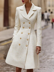 Regal Double-Breasted Ivory Coat Dress - Coat Dress CASA LARO