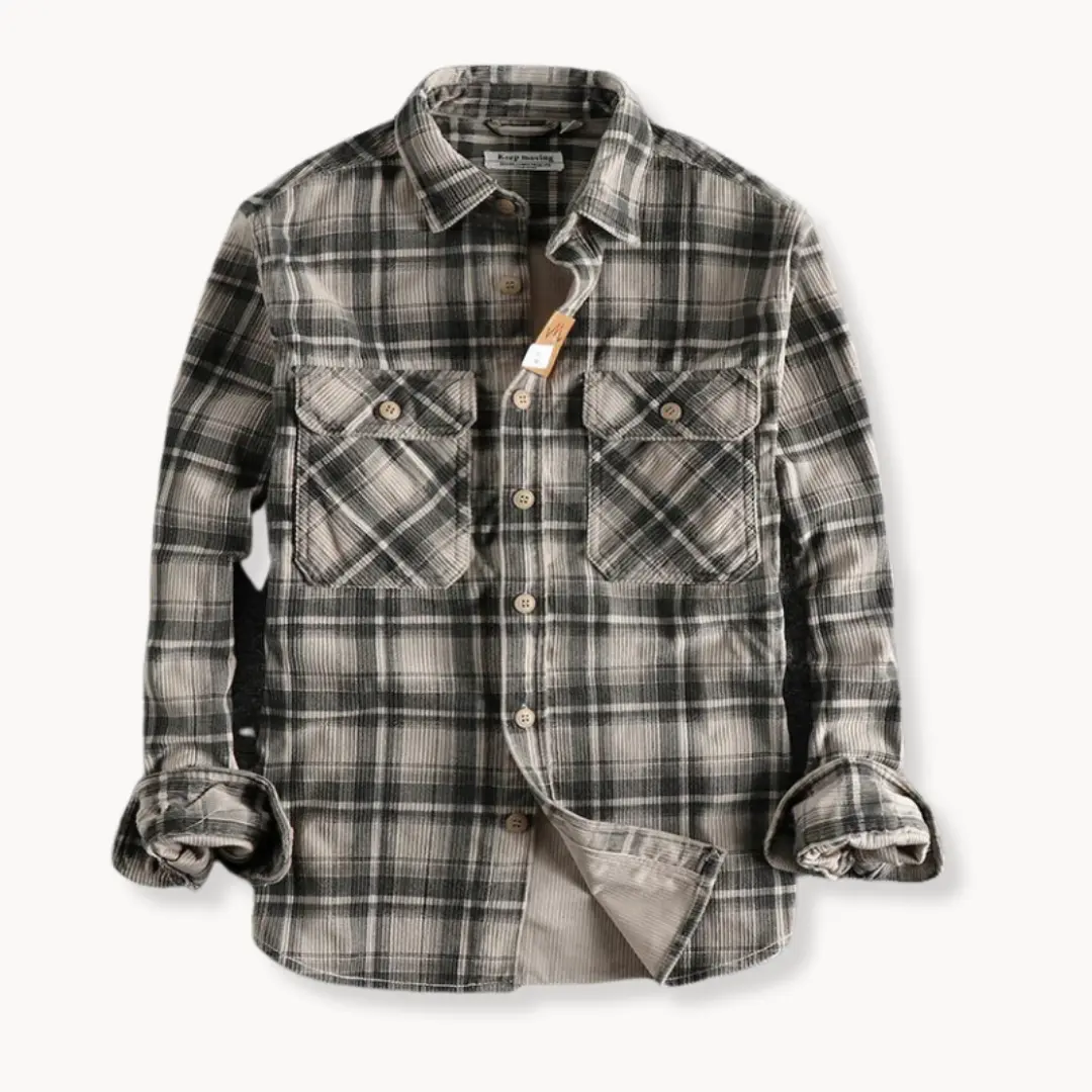 Retro Plaid Corduroy - Flannel Shirt CASA LARO