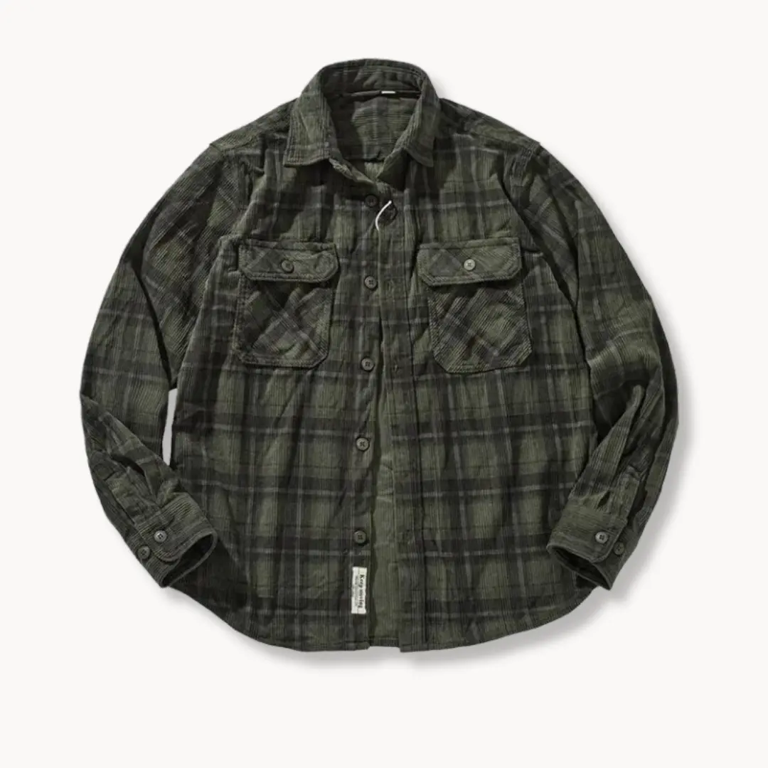 Retro Plaid Corduroy - Flannel Shirt CASA LARO
