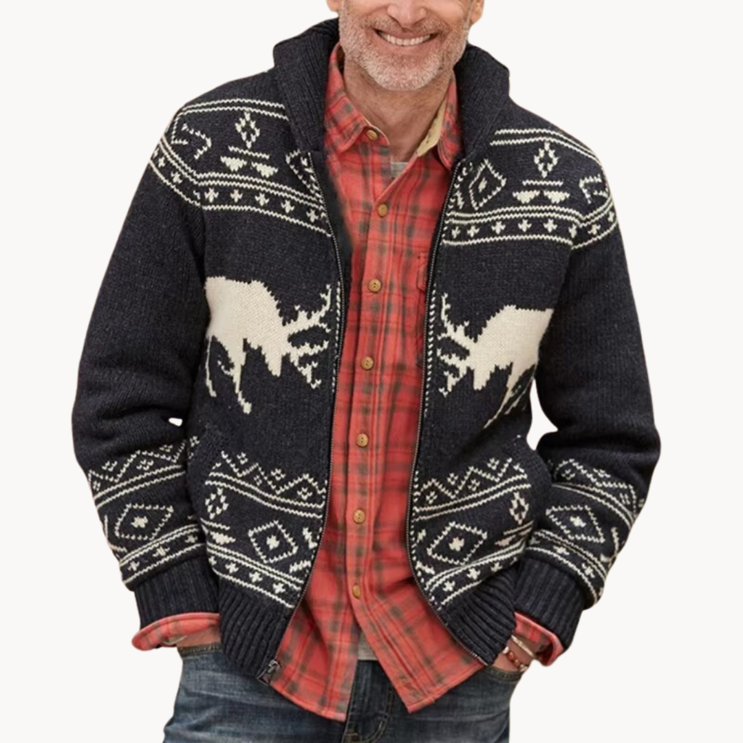 Ribbed Knit Casual - Sweater Jacket CASA LARO MEN