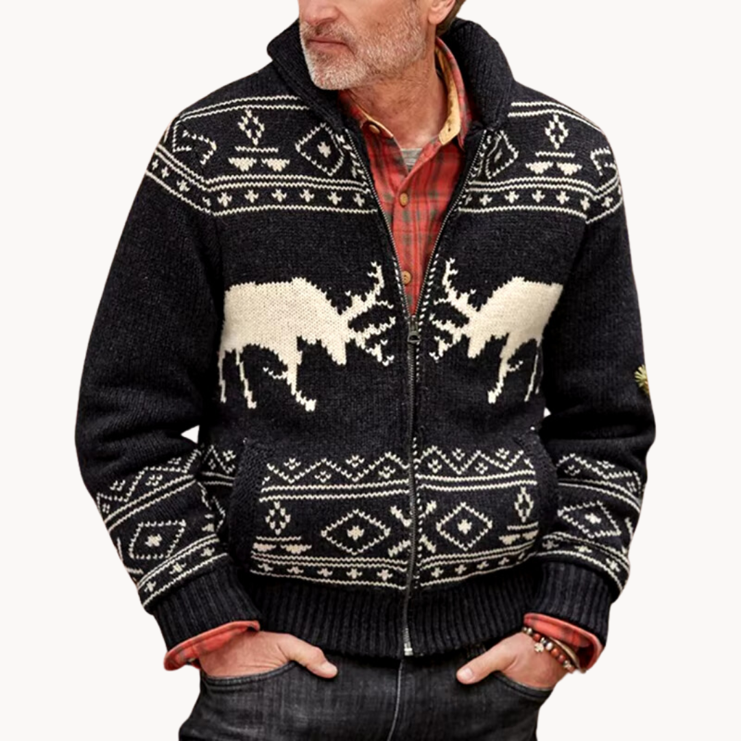 Ribbed Knit Casual - Sweater Jacket CASA LARO MEN