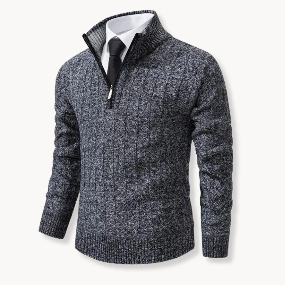 Ribbed Knit Quarter-Zip - Sweater CASA LARO