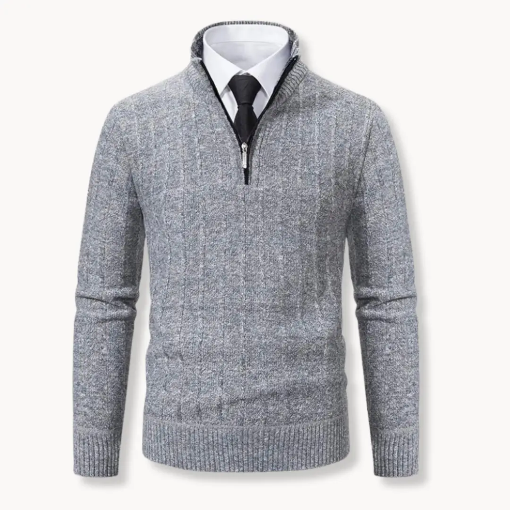 Ribbed Knit Quarter-Zip - Sweater CASA LARO