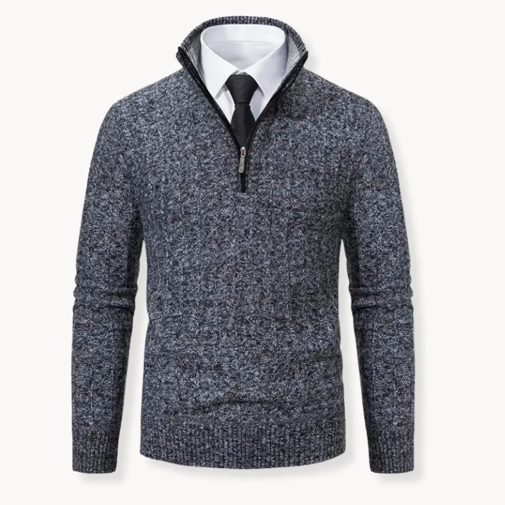 Ribbed Knit Quarter-Zip - Sweater CASA LARO