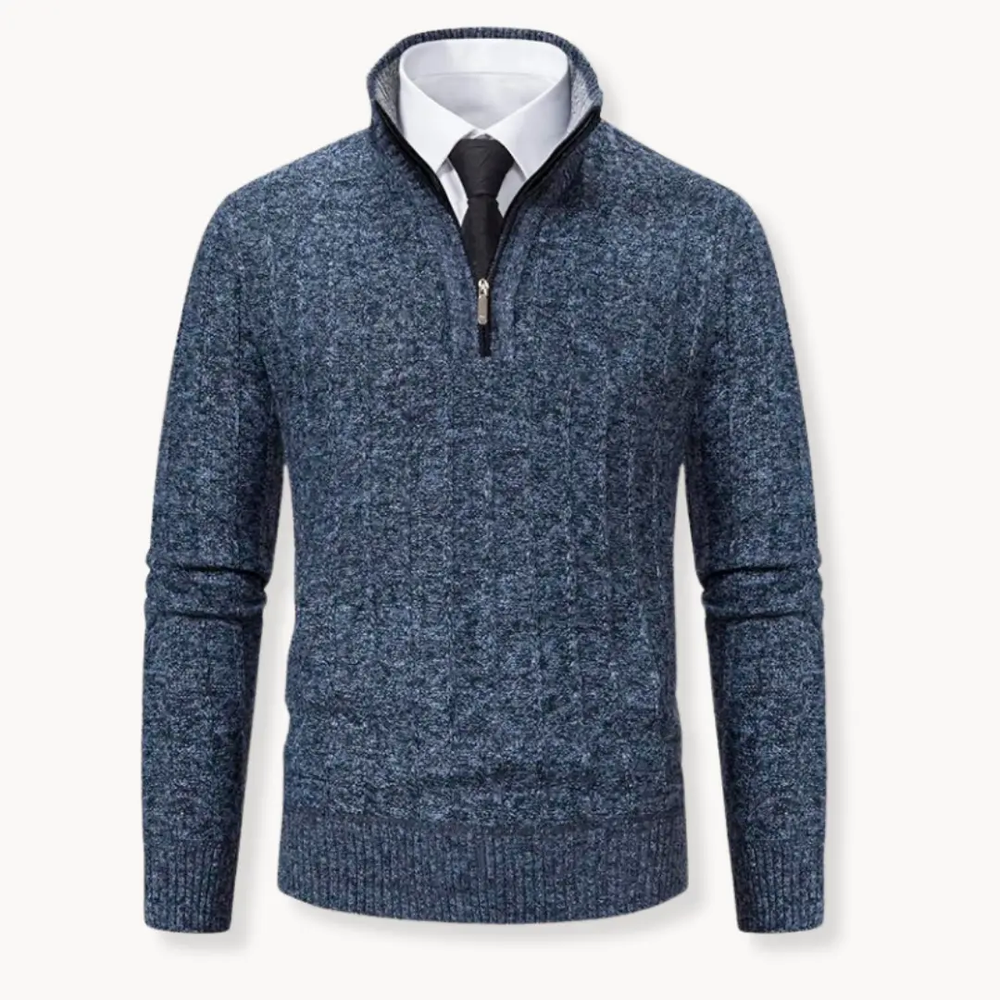 Ribbed Knit Quarter-Zip - Sweater CASA LARO