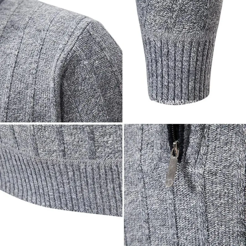 Ribbed Knit Quarter-Zip - Sweater CASA LARO