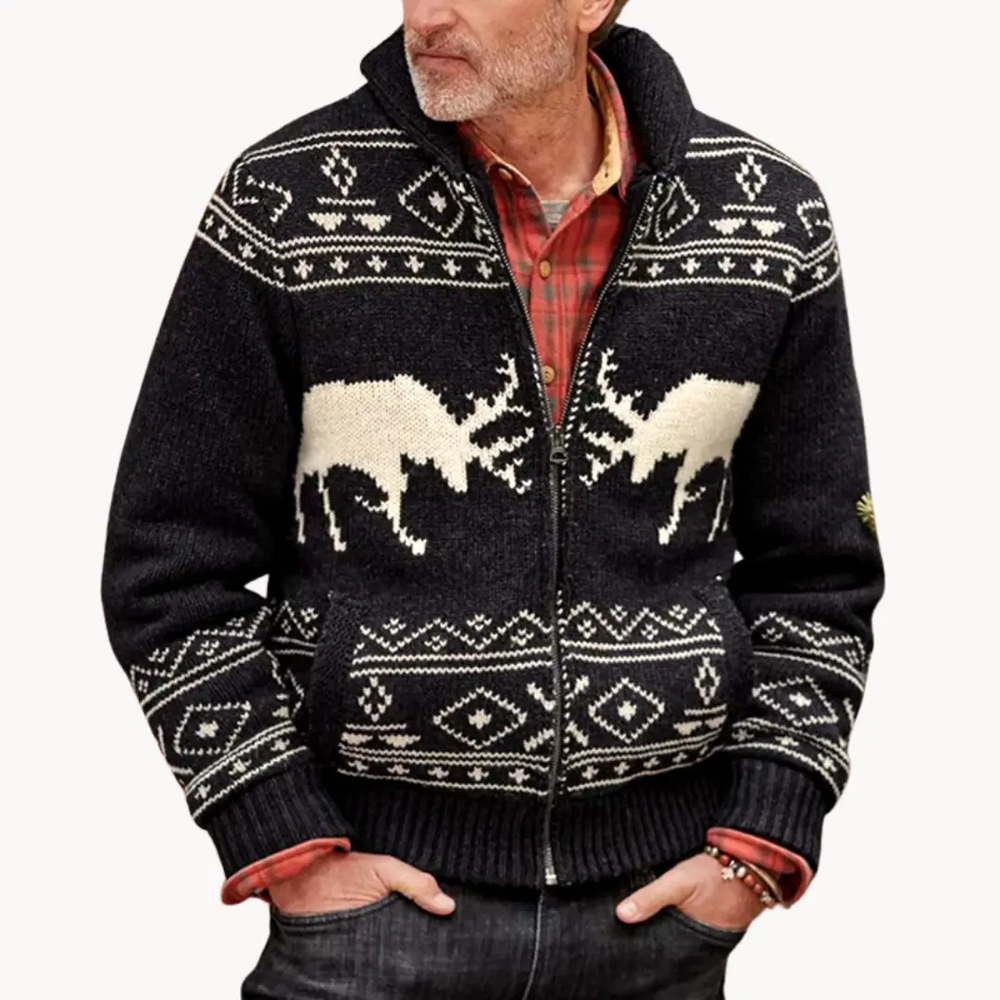 Ribbed Knit Zip-Up - Sweater Jacket CASA LARO