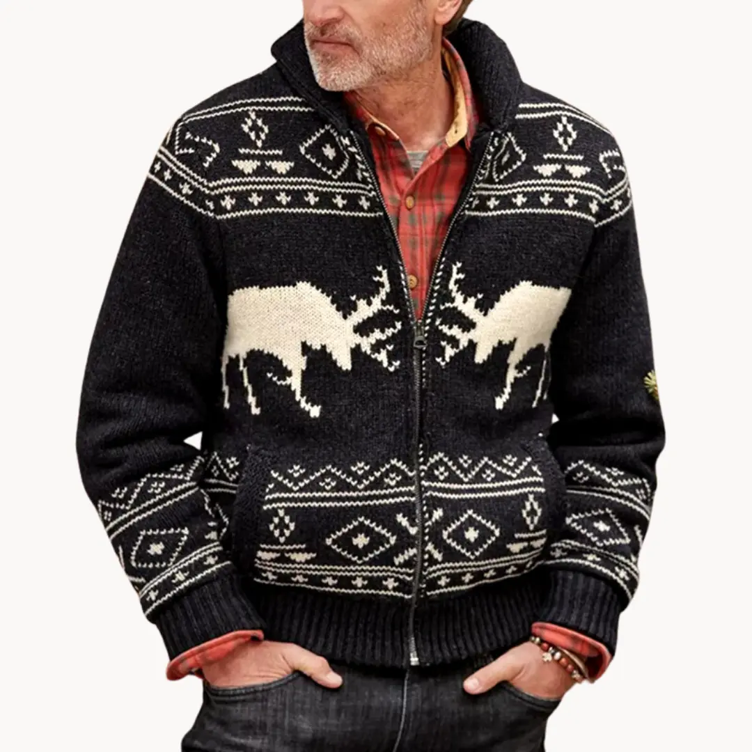 Ribbed Knit Zip-Up - Sweater Jacket CASA LARO