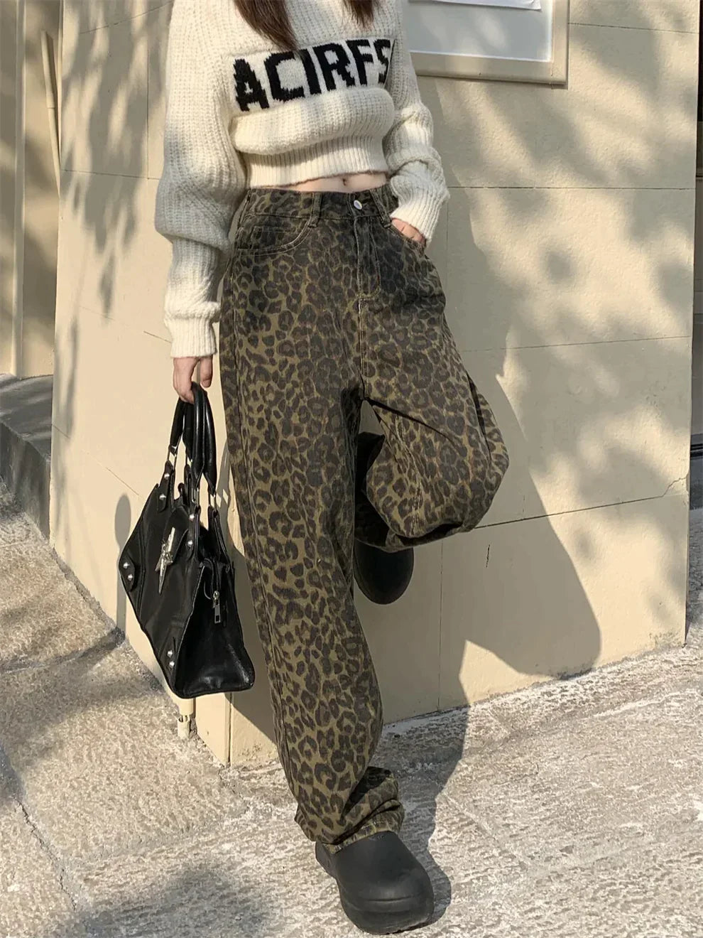 Leopard Print Denim - Jeans