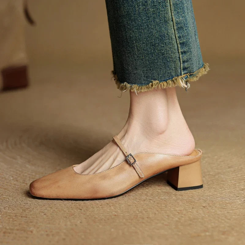 Leather Pointed Toe - Heels