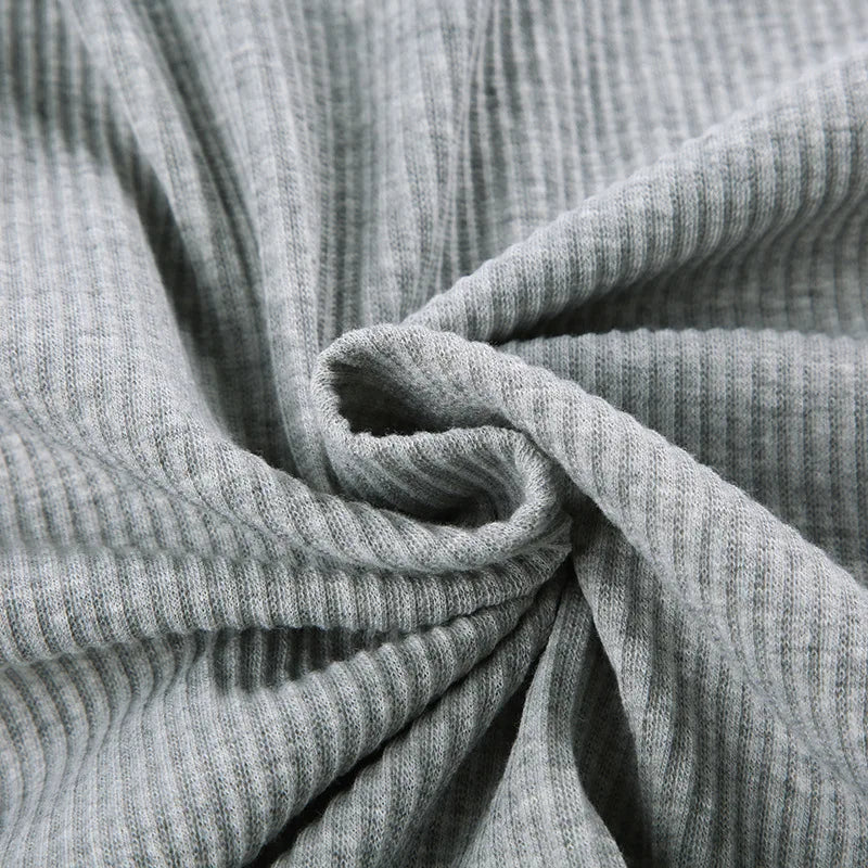 Ribbed Knit Loungewear - Two-Piece Set